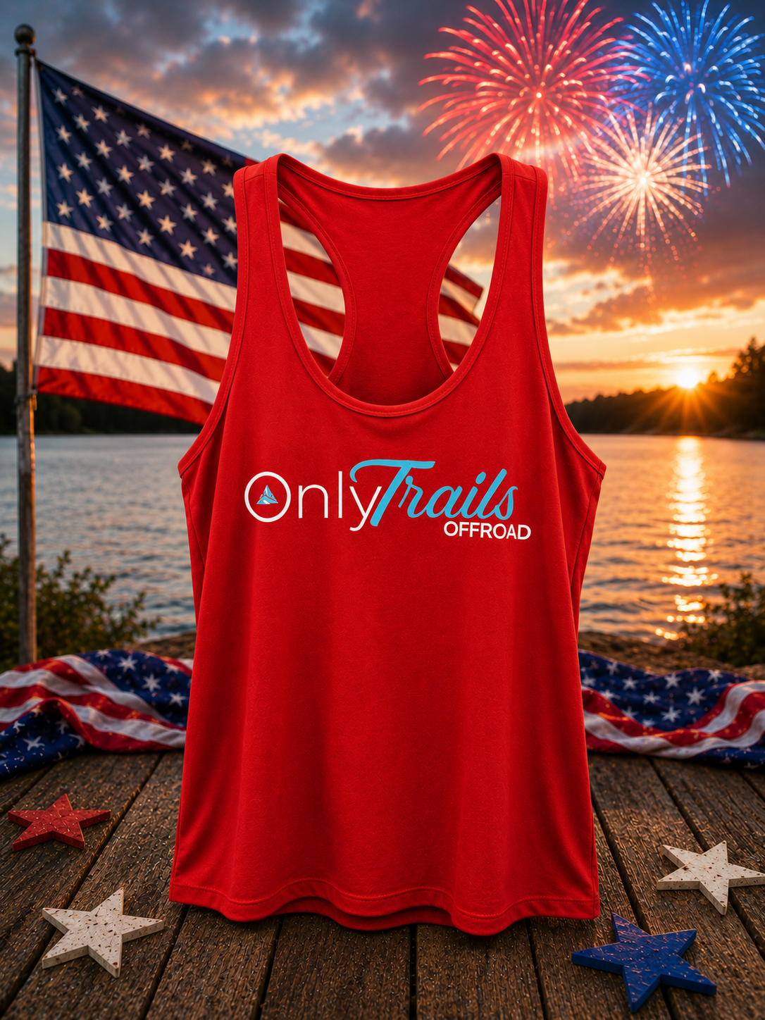 OnlyTrails Women's Dry-Fit Racerback Tank – Limited Edition 4th of July