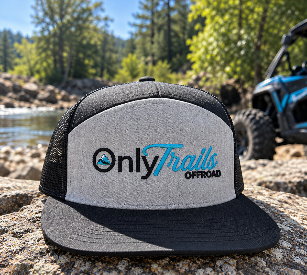 OnlyTrails Richardson 7 panel Hat Black/Grey